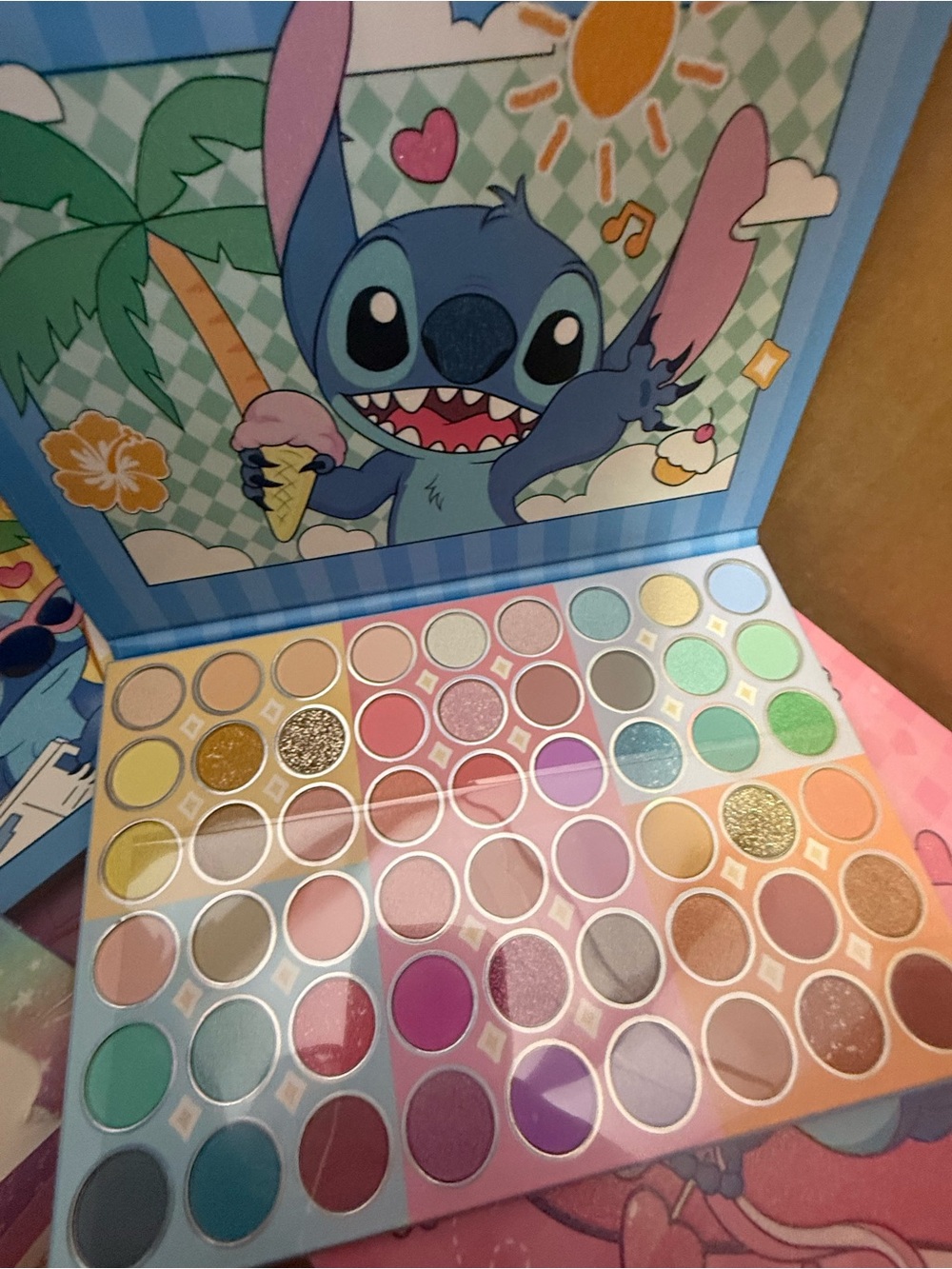 Stitch Themed Pastel & Glitter Eyeshadow Palette